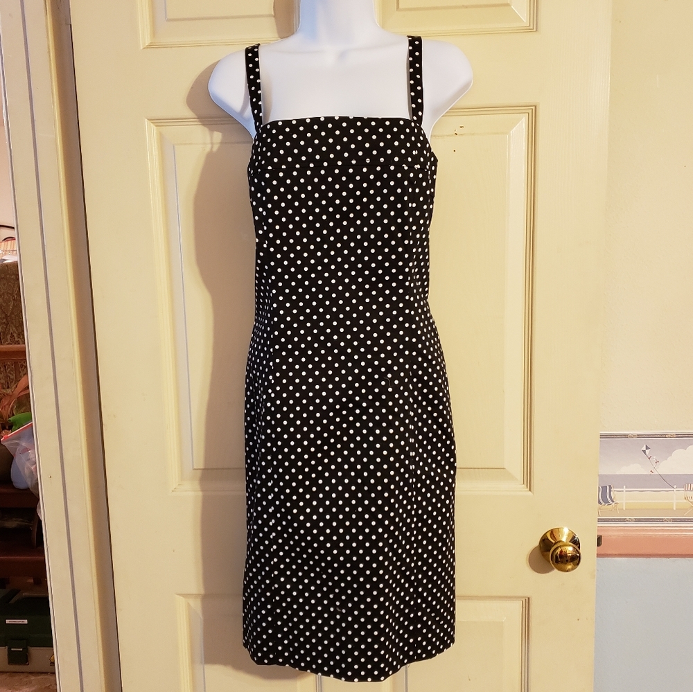 Black polka dot sundress size medium